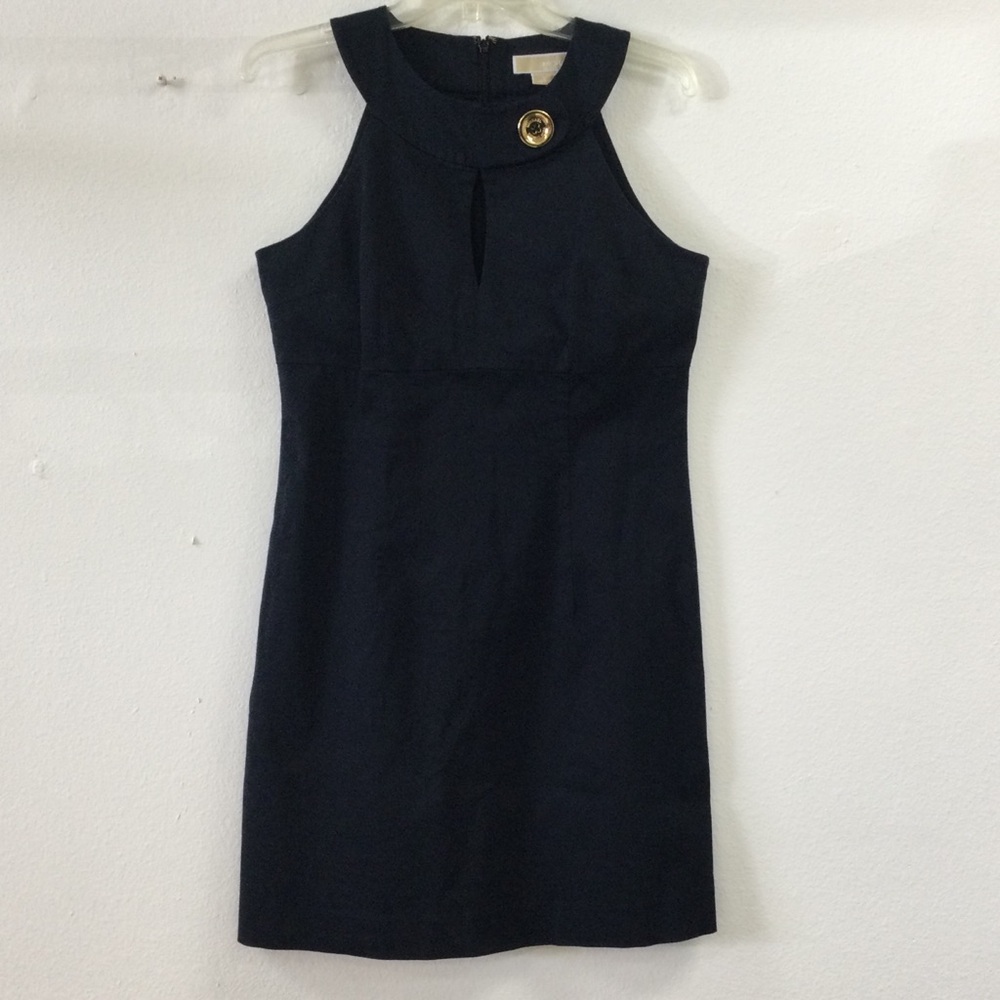 MICHAEL Michael Kors Black Halter Sheath Mini Dress